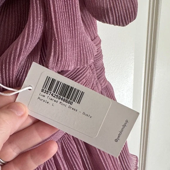 Petal & Pup Dusty Pink Ruffle Mini Dress L NWT - Picture 8 of 9